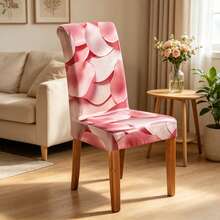 Set Of 2 Chair Covers With Plant, Flower And Animal Print, Elegant High-End Design, Versatile For Interior Decoration And Home Use - Pink - View 3
