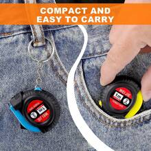 1pc Mini Retractable Tape Measure Keychain, 1m/3ft With Brake Lock Function; Compact And Portable, Suitable As Promotional Gift, Daily Use Or Party Favor; Also Applicable For Apartment And School Environment. - A - View 6