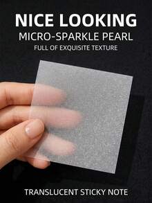 3pcs Elegant Pearl Transparent Memo Pads, 150 Reusable Transparent Notes, Suitable For Book Annotation, School Supplies, And Cute Desktop Decor - Satu-Ukuran - View 6