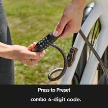 FCV 1Pack Lock Bike Lock Cable With Combination 4ft Black Bicycle Lock With Vinyl Coating - Black - View 2