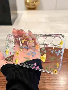 1 Piece Soft Romantic Fashion Floral Print Phone Case Compatible With Huawei Honor, Galaxy A04e/12/A13/A14/A34/A50/A52/A53/A54/S21/S22/S23/S24/S25/S25Ultra/S25FE/S26/S26 PLUS/S26 ULTRA/S26 EDGE, 6A/7A/8A, 12T/13T/15T/15T Pro - 透明 10 - 查看 3