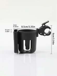 1pc 2-In-1 Stroller Cup Holder & Phone Holder, Beige Universal Stroller Accessory, Multi-Functional Water Bottle & Milk Tea Storage Rack, Suitable For Toddler Strollers - Multicolor - View 7