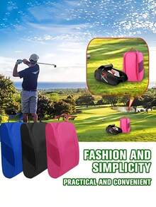 Bolsa de almacenamiento portátil para zapatos de golf con asa, bolsa de zapatos deportivos con bolsillo de malla lateral, gran capacidad, bolsa de zapatos de mano para hombres y mujeres para golf, fútbol, baloncesto, natación, fitness, camping, viajes, ideal para actividades al aire libre, accesorios de golf, accesorios de viaje - Multicolor - Ver 4