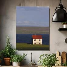 Póster de lienzo plano 2D de 1 pieza, Una playa solitaria, arte elegante sin marco, ideal para decorar habitaciones, espacios de estar, oficinas y restaurantes, un regalo de cumpleaños ideal y de alta calidad para la decoración de dormitorio, sala de estar y oficina - Enmarcado - Ver 4