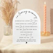Elegant Acrylic Wedding Memorial Desk Plaque With Stand - Love Memory Decor, Suitable For Wedding, Funeral And Anniversary, Modern Farmhouse Design, High-Quality Printed Text, No Battery Required, Wedding Memorial Decor | Sincere Tribute | Clear Readable Text, Memorial Day Decor For Halloween And Christmas - Arch - View 2