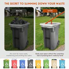 100kg Force Wheelie Bin Compactor Steel Alloy Manual Waste Press Tool Fit 120L-240L Outdoor Rubbish Bin Household Garden Waste Compressing Equipment - Orange - View 6