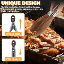 Premium Wooden Tongs For Cooking &Amp; Serving Food, Stainless Steel With Walnut Wood Tip, Anti-Slip Long Handle, Heat Resistant, Smooth Locking &Amp; Hanging Cooking Utensils Set Of 2 (15 And 11.4 Inches) - A - View 2