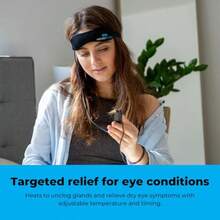 Heated eye mask for dry eyes with graphene FIR - Warm eye compress for MGD Chalazion Blepharitis Styes - Travel eye mask with adjustable heat and timer USB powered for eye relaxation - Negro - Ver 5