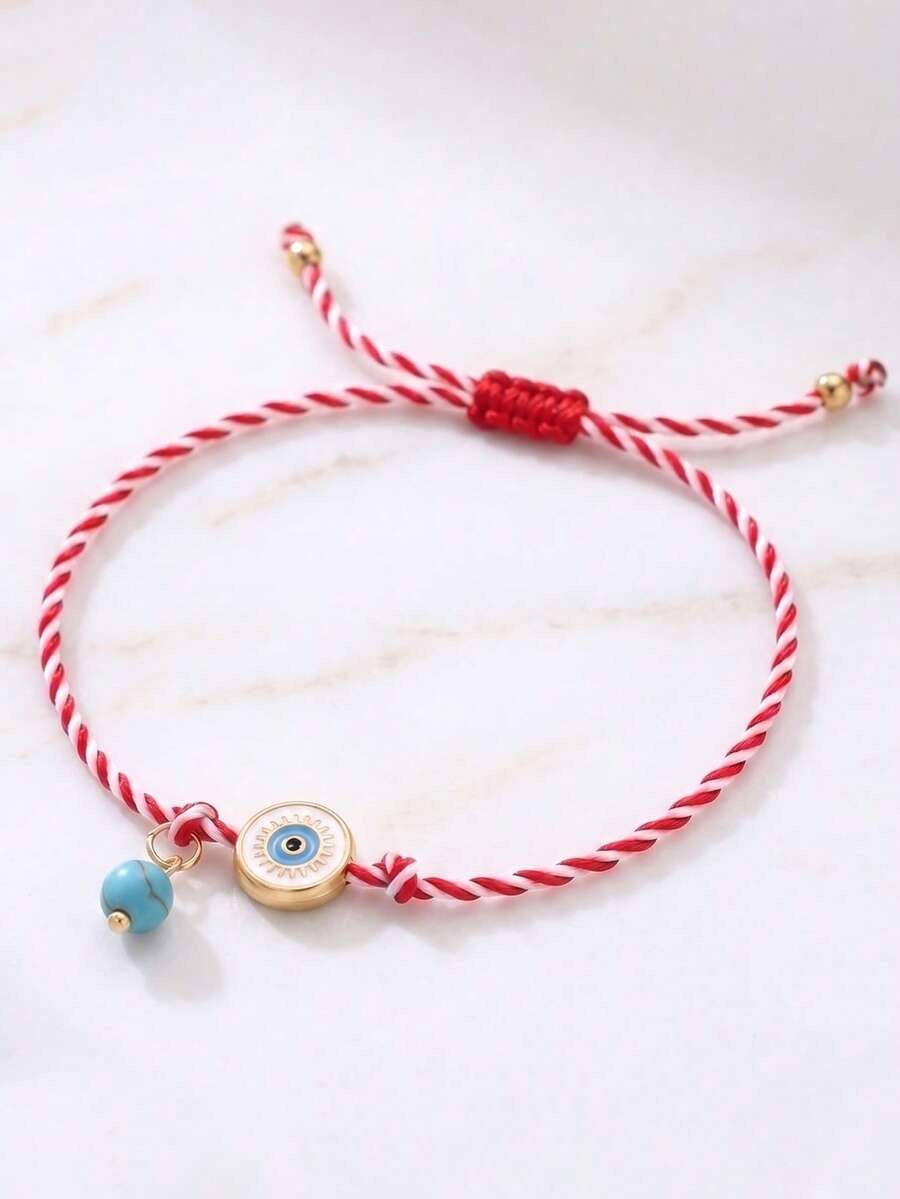 ZIRUISP Evil Eye Natural Stone Bracelet For Women Men, Handmade Adjustable Braided Rope Wristband Protection Amulet Good Luck Boho Jewelry Gift For Daily Wear - Evil Eye Bracelet - View 1