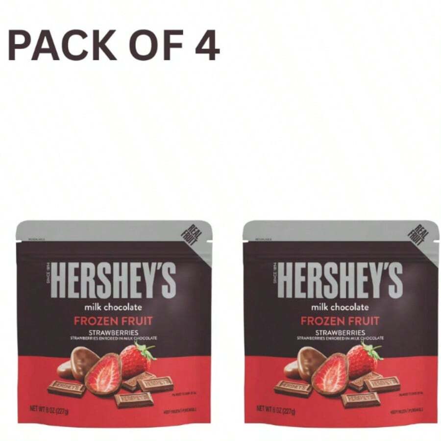 HERSHEY'S Milk Chocolate Covered Strawberry Bites 8oz Pack Of 4 | Creamy Fruity Sweet Treat Snack Multipack - Chocolate - View 1