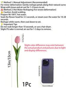 1/12pcs Exquisite Realistic Touch Tulip Bouquet - Suitable For Bedroom, Room, Wall, Home, Autumn Decor, Kitchen, Living Room, Wedding, Party, Valentine's Day, Room, Wall, Home, Autumn, Graduation, Mother's Day Gift, Lighting And Display May Cause Slight Color Difference. - Candy Powder - View 3