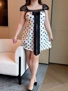 Women Midi Dresses - Black and White - View 2