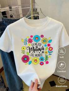 Camiseta de manga corta de moda para primavera y verano de 2026, hecha en México, 180 gramos. Estampado de dibujos animados, modelo de pareja, apta para uso interior o exterior. Cuello redondo, unisex, ideal para oficina y ocio. Paquete de una pieza. - Blanco - Ver 2