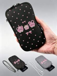 New Bear Pattern Direct-Insert Phone Protective Case/Storage Bag - Outdoor Phone Storage Bag, Direct-Insert Design, Anti-Drop And Dust-Proof, With Warm Elastic Lining, Portable And Easy To Carry; Perfect For Daily Commute, Outdoor Travel And Vacation, Essential Travel Accessory, Teacher's Day Gift, Vacation Essential - Multicolor - View 6