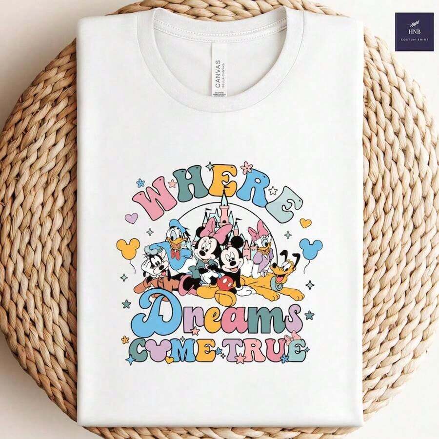 Where Dreams Come True Shirt, Disney World T Shirt, Mickey Shirt, World Tour Shirt, Disneyland Shirt, Disney Vacation Shirt--Disneys Disneyland Paris The Magic Kingdom Disneyesque The House Of Mouse Mickey Mouse Empire Modest Summer Outfits Take That T Shirt Summer Coord Tops For Women Summer Summer Clothes Women Summer Clothes Summer Tops Summer Tops Women Summer Co Ord Summer Top Summer Outfits White Top Black Top Holiday Outfits For Women  Tops For Women Summer Holiday Gifts Valentine's Day Gifts Earth Day Gifts Oktoberfest Gifts Summer Bank Holiday Gifts - trắng - Xem 1