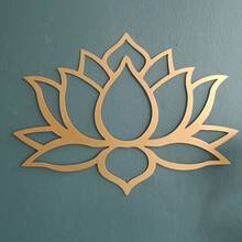 Escultura de Pared Metálica con Motivo de Mandala Radiante Iwa| Decoración Zen Flor de Loto| Regalo de Halloween y Navidad - TY3676-04 - Ver 9