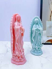 3D圣母玛利亚造型香薰蜡烛，复古ins风家居装饰，节日氛围桌面摆件，易脱模，耐热，可重复使用硅胶模具 - A-白色 - 查看 6