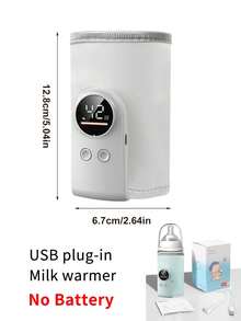 Compact Bottle Warmer, Portable USB Breastmilk Warming Heater, 350ML Feeding Bottle Sleeve With Light, No Battery Required For Home, Car & Travel - Multicolor - View 4