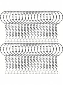 100 piezas/Set Kit de Suministros para Producción de Llaveros, Incluye 50 Argollas de Cadena y 50 Anillos de Salto, Juego de Llaveros Accesorios Sueltos, Utilizado para Producción de Llaveros Manualidades DIY Suministros para Pequeños Negocios - A - Ver 11