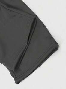 Pantalón de chándal de pierna recta de unicolor, adecuado para todas las estaciones, corte holgado, unisex, estilo casual de calle y cómodo, pantalón de chándal para hacer ejercicio, para ir y venir - Gris Oscuro - Ver 5