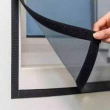 Pantalla de ventana antiinsectos de instalación fácil con cierre de gancho y bucle, malla a prueba de mosquitos/moscas/insectos, cortina interior transpirable - Ventana de pantalla negra - Ver 11
