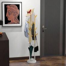 Coat Rack, Freestanding Coat Rack With 13 Hooks, Modern Umbrella Stand Made Of Metal And Bamboo, Natural And White - 杏色 - 查看 1