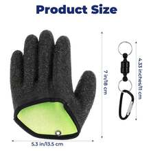 Magnetic Release Fishing Gloves, Anti-Puncture, Suitable For Catching And Cleaning Fish, Non-Slip Palm Design, For Men - Multicolor - View 2