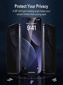 BOLLYMORE 5片裝隱私鋼化玻璃螢幕保護貼，相容 iPhone 17 Pro Max/17/16 Pro Max/Air/16/15 Pro Max/15 Pro/15 Plus/14/13/12/11/X/XR/XS Max，9H 硬度，防指紋，隱私保護，表面光滑，全螢幕覆蓋設計 - 無色 - 查看 3