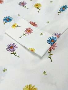 Camisa casual de manga larga con botones delanteros y bordado de frutas - Multicolor 6 - Ver 3