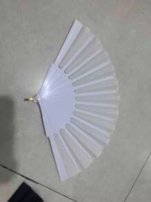 夏季必备纯色平折扇骨色纯色平折扇女士舞蹈扇塑料折扇折扇复古扇拍照道具舞厅氛围。 - A - 查看 3