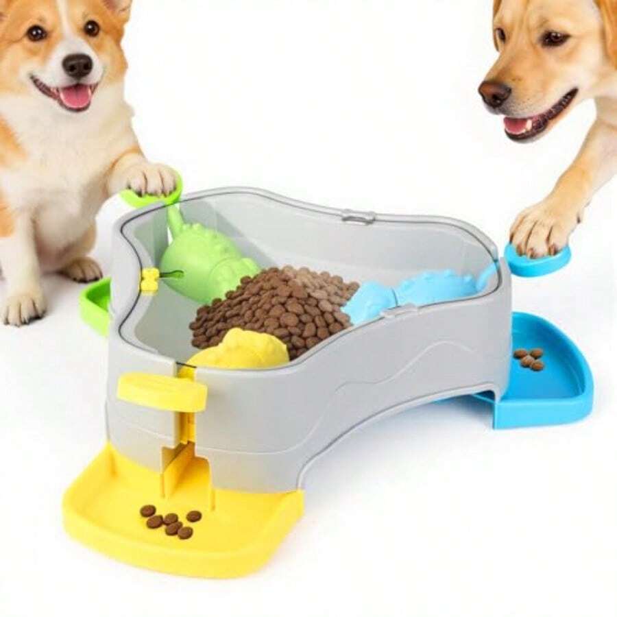 Dog Puzzle Toy, 3-In-1 Interactive Dog Puzzle Toys Press-Type Dog Treat Dispenser Toy Dog Enrichment Toy No-Slip Slow Feeder Interactive Brain Training Toys For Smart Dog Cats, 3 Colors - 3 màu Xám - Xem 1