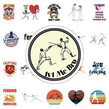 60pcs Fencing Stickers, Niche Sports Competition Ins Style Creative Decorative Decals School Supplies - A - View 4