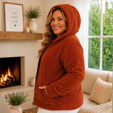 Plush Teddy Coat With A Soft Touch And Perfect Comfort For Cold Winter Days! 12925.C1 - 鏽棕色 - 查看 4