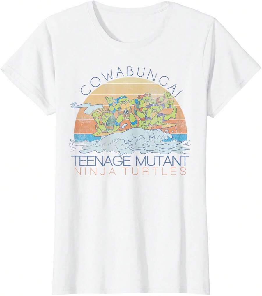 Teenage Mutant Cowabunga Surf T-Shirt - White - View 1