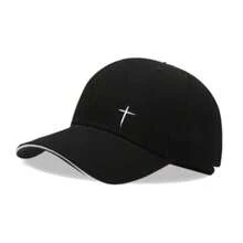 1pc Men's Cross Print Baseball Cap, Men's Geometric Pattern Trucker Hat, Suitable For Daily Life And Outdoor Leisure Sports - 黑色 - 查看 6
