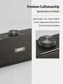 Acer OSK218 Computer Speaker, Bluetooth Mini Speaker For Home Use, Dual Speakers, Dual Diaphragms, No Current, No Noise, Long Multimedia Subwoofer, Mini Gaming Speaker, High-Quality Desktop Speaker, Universal For Desktop Computers, Laptops, Mobile Phones, And Tablets. - View 11