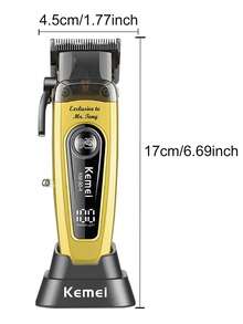 Kemei KM-90-4 Professional Hair Clipper, 11,000 RPM Super Strong Power 10W Brushless Motor, DLC Blade, Type-C Charging, Low Noise, Suitable For Barbershop Or Home Use, Smooth And Fast Haircut For Men, Gift For Men - View 3