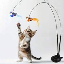 Random 1pc, Cat Toy Bird Toy Random Color, Artificial Feather Cat Toy, Bird Cat Rod Replacement Head, Cat Rod Toy, No Battery Required, Durable Replacement Head, Suitable For Indoor Cat Exercise Bird Cat Toy - View 2