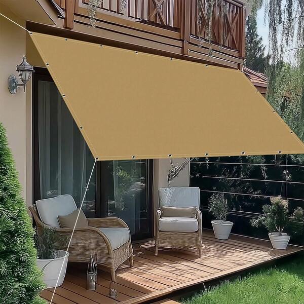 1 Set Large Rectangular Waterproof Sun Shade Canopy, 98% UV Protection, Suitable For Yard, Garden, Swimming Pool, Outdoor Camping, Including Installation Steel Cable