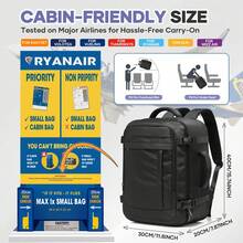 Airline Standard Vacuum Compression Travel Backpack, 40*30*20cm Carry-On Backpack, Large Capacity Weekend Bag, Waterproof Multi-Compartment Backpack, Fits 15.6-Inch Laptop For Air Travel, Business Travel And Overnight - Multicolor - View 5