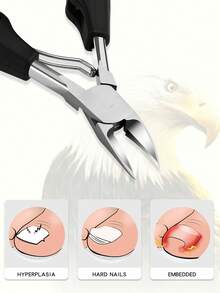 Bộ dụng cụ chăm sóc móng chân mọc ngược 4 món bằng thép không gỉ, bao gồm dụng cụ đẩy biểu bì, dũa móng, dụng cụ làm móng tay và móng chân. - màu đen - Xem 9
