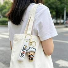 Miniso 名创优品 海贼王 特拉法尔加·罗 白色卡通 PVC 钥匙扣挂件，优质柔软 PVC 手提包配饰，金属扣背包挂件，动漫风格包包装饰，可爱行李牌挂件，日常必备钥匙扣，趣味旅行礼物收藏品 - 樣式 1 - 查看 3