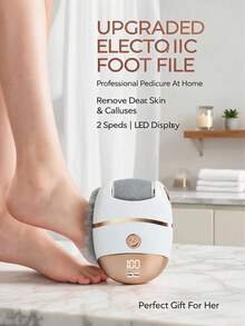 Upgraded Electric Foot File, Dual-Speed Rechargeable Foot Care Tool With Replaceable Grinding Heads And LED Power Display. Professional-Grade Foot Care, Removes Calluses, Corns And Cracked Heels, Enjoy Soft And Smooth Feet At Home. A Perfect Gift! - Multicolor - View 2