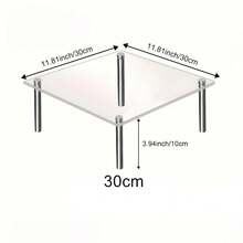 OUTANA 1pc Acrylic Storage Display Rack, Minimalist Tiered Design, Drill-Free/Drill-In Customizable Combination, Suitable For Birthday Parties, Weddings, Banquets, Afternoon Tea, Holiday Celebrations, Business Events, Home Storage, Desktop Display (Jewelry, Aromatherapy, Figurines), Multi-Purpose Shelf Combining Practicality And Aesthetics - Multiple Styles - View 18