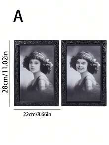 3D Stereoscopic Morphing Face Portrait Photo Frame - Suitable For Horror Parties, Haunted House Decor And Gothic Style Decoration. Perfect For Halloween, Easter, Day Of The Dead And Thanksgiving Celebrations; Includes Eerie Gothic Posters And Ghostly Haunted House Decorative Elements; Essential For Decorating Walls, Doors And Party Spaces. - Multicolor - View 4