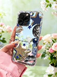 拼貼星星圖案印花鏡面手機殼，個性化美學防震軟殼，適用於 iPhone 13/15/16/17pro/17/14/17/15 Promax/13pro/14pro/13promax/14promax/17pro Max/17Air/16promax/17promax 與 Galaxy/A54/A15/A32/A33/A24/S23/S24/S23Plus/S24ultra/S25/A15/A33/A23/A07/A17/S26/A56/A57 - 彩色 - 查看 3