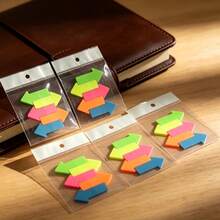 6pcs Large Arrow Index Stickers, KT Marking Stickers, Adhesive Colorful Transparent Arrow Stickers, Office Daily Supplies, Learning Supplies, Large Fluorescent Book Stickers - one-size - View 2