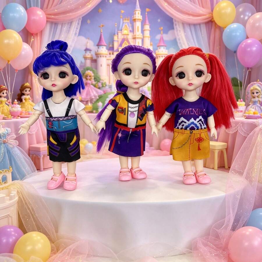 Bộ 3 búp bê bé gái 17cm, Lumi, Mira, Zoe, búp bê khớp nối, đồ chơi cho bé gái - Nhiều màu - Xem 1