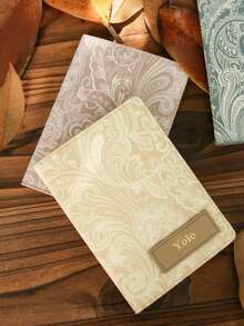 Takeoak 1PC Custom Hot Stamping Vintage Paisley Patten Passport Cover Custom Retro Passport Cover Personalized Name Boho Passport Holder For Travel Essentials, RFID Blocking Travel Document Organizer For Women And Men Unique Holiday Gift - Multicolor - View 6