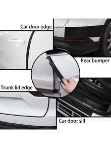 1pc Matte PVC Fender Flare Protector, Anti-Scratch & Anti-Collision Protective Strip For Car Front Fender - A - View 6